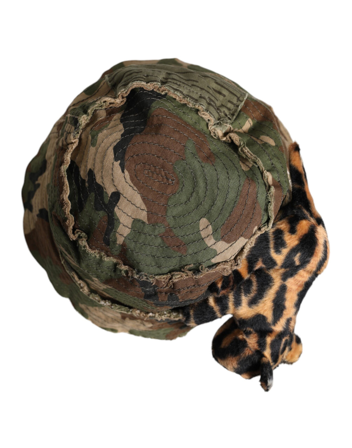 Chapeau seau à large bord orné de léopard multicolore Dolce & Gabbana