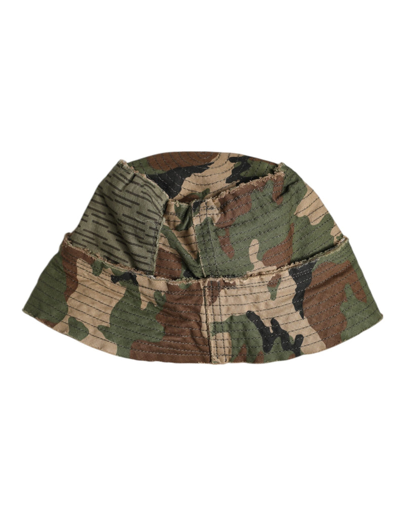 Chapeau seau à large bord orné de léopard multicolore Dolce & Gabbana