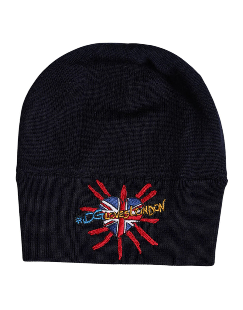 Bonnet d'hiver en laine noire Dolce & Gabbana #DGLovesLondon