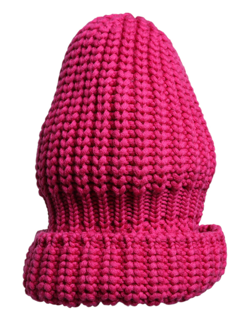 Bonnet d'hiver tricoté en laine unie rose Dolce & Gabbana