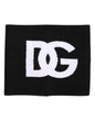 Dolce & Gabbana Zwart Wit Logo Print Gebreide Nekwarmer Sjaal