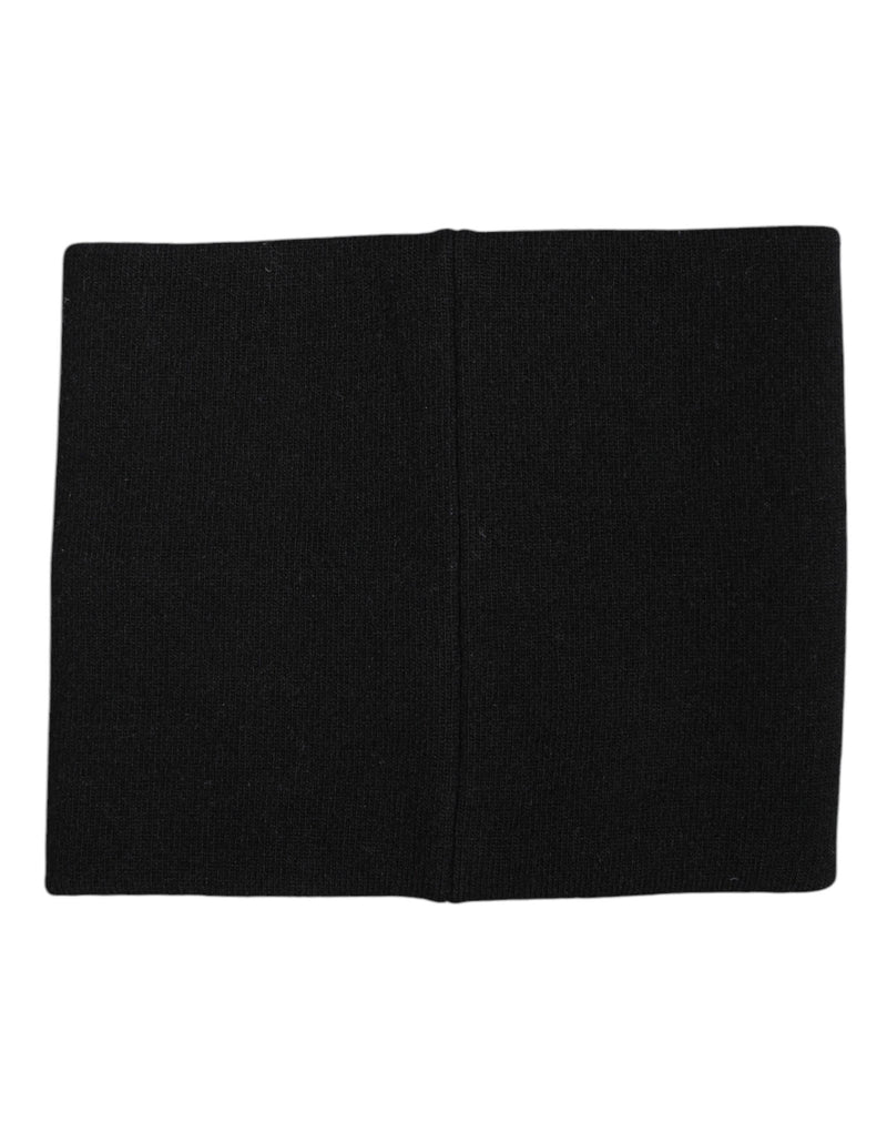 Écharpe cache-cou en tricot à imprimé logo noir et blanc Dolce &amp; Gabbana