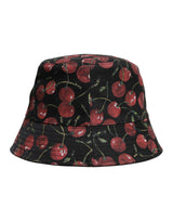 Chapeau seau à large bord en coton noir imprimé Dolce & Gabbana