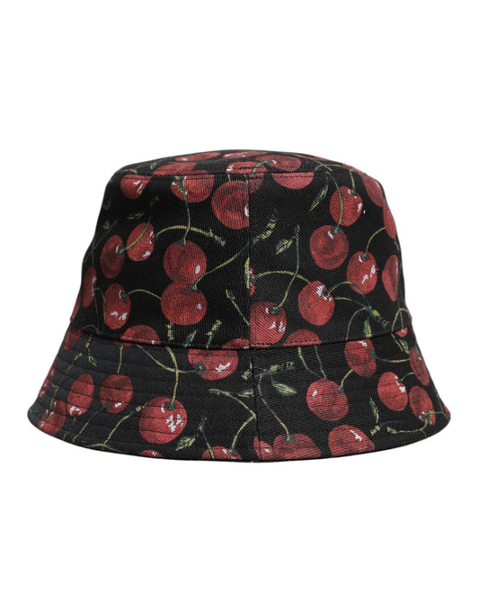 Chapeau seau à large bord en coton noir imprimé Dolce & Gabbana
