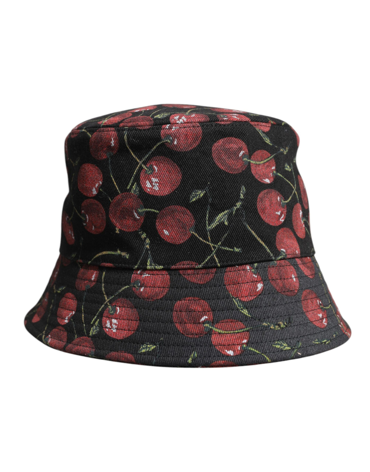 Chapeau seau à large bord en coton noir imprimé Dolce & Gabbana