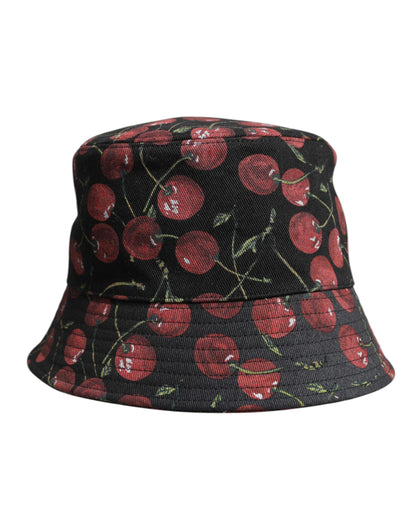 Dolce & Gabbana Zwarte Katoenen Emmerhoed met Brede Rand en Print