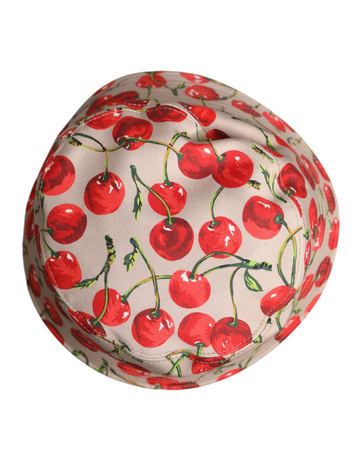 Chapeau bob à large bord en coton imprimé beige Dolce & Gabbana