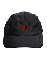 Casquette de baseball Dolce & Gabbana en nylon noir avec logo DG à 6 panneaux
