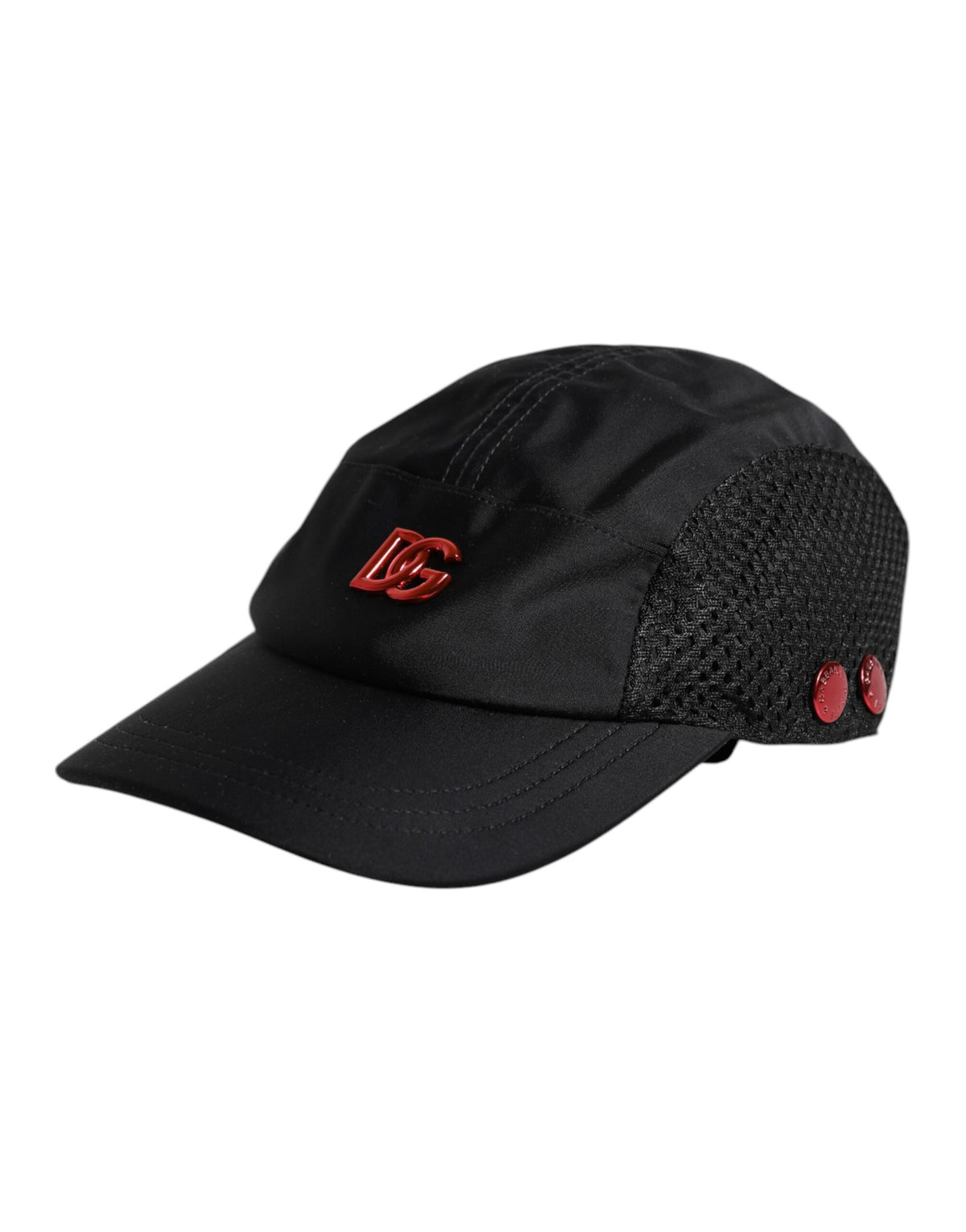 Casquette de baseball Dolce & Gabbana en nylon noir avec logo DG à 6 panneaux