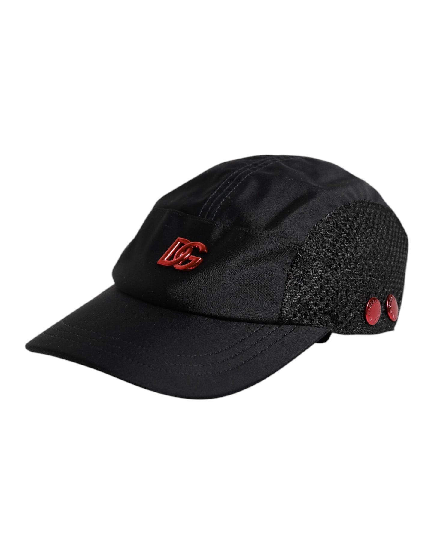 Casquette de baseball Dolce & Gabbana en nylon noir avec logo DG à 6 panneaux