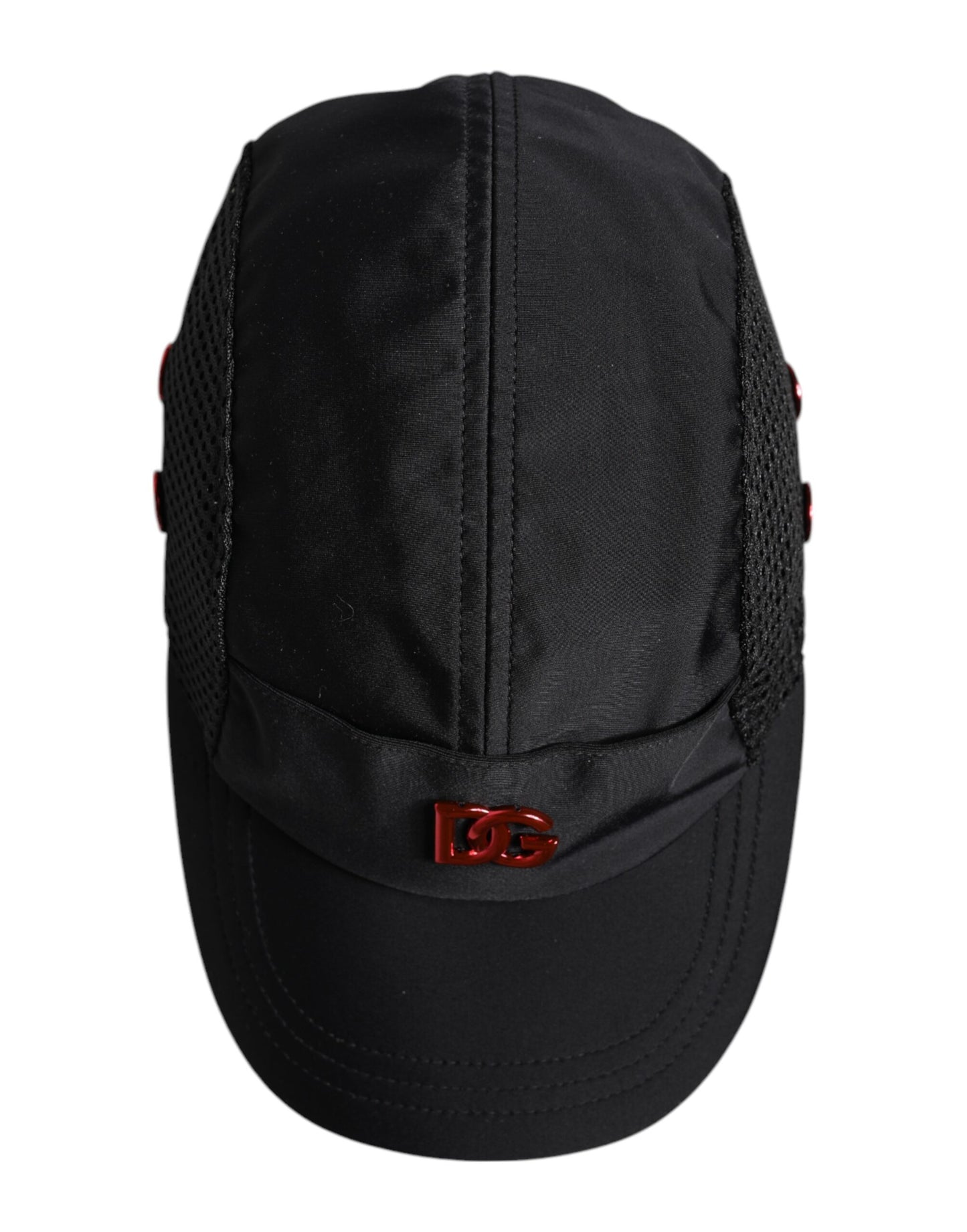 Casquette de baseball Dolce & Gabbana en nylon noir avec logo DG à 6 panneaux