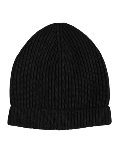 Bonnet d'hiver tricoté en cachemire noir Dolce & Gabbana
