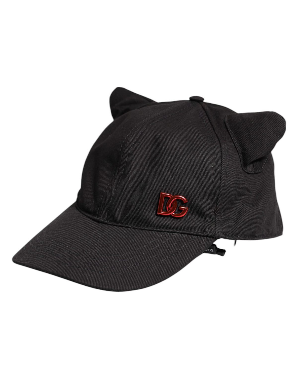 Casquette de baseball 6 panneaux en coton noir avec logo Dolce & Gabbana