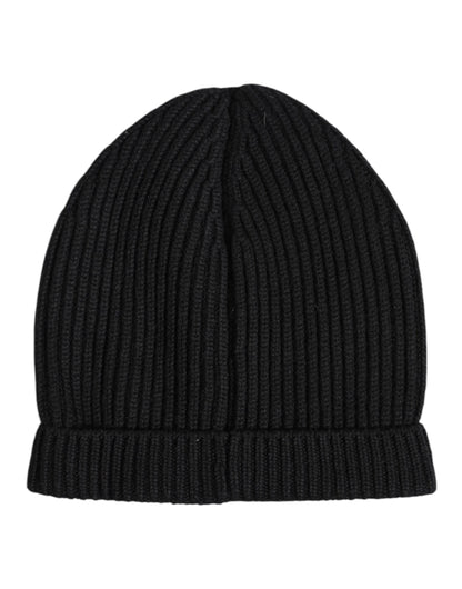 Bonnet d'hiver tricoté en cachemire noir Dolce & Gabbana