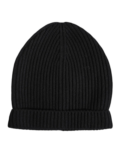 Bonnet d'hiver tricoté en cachemire noir Dolce & Gabbana