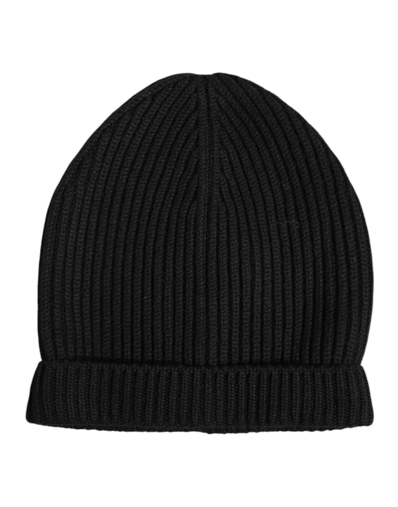 Bonnet d'hiver tricoté en cachemire noir Dolce & Gabbana