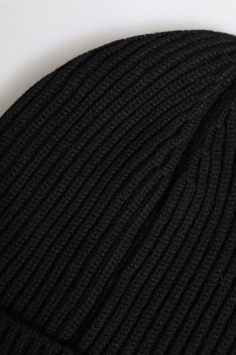 Bonnet d'hiver tricoté en cachemire noir Dolce & Gabbana