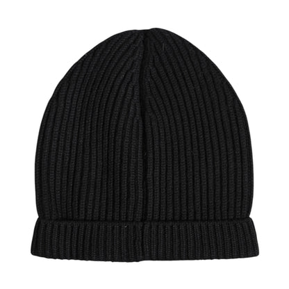 Bonnet d'hiver tricoté en cachemire noir Dolce & Gabbana