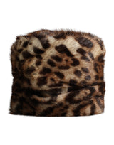 Dolce & Gabbana Brown Leopard Faux Fur Bucket Hat