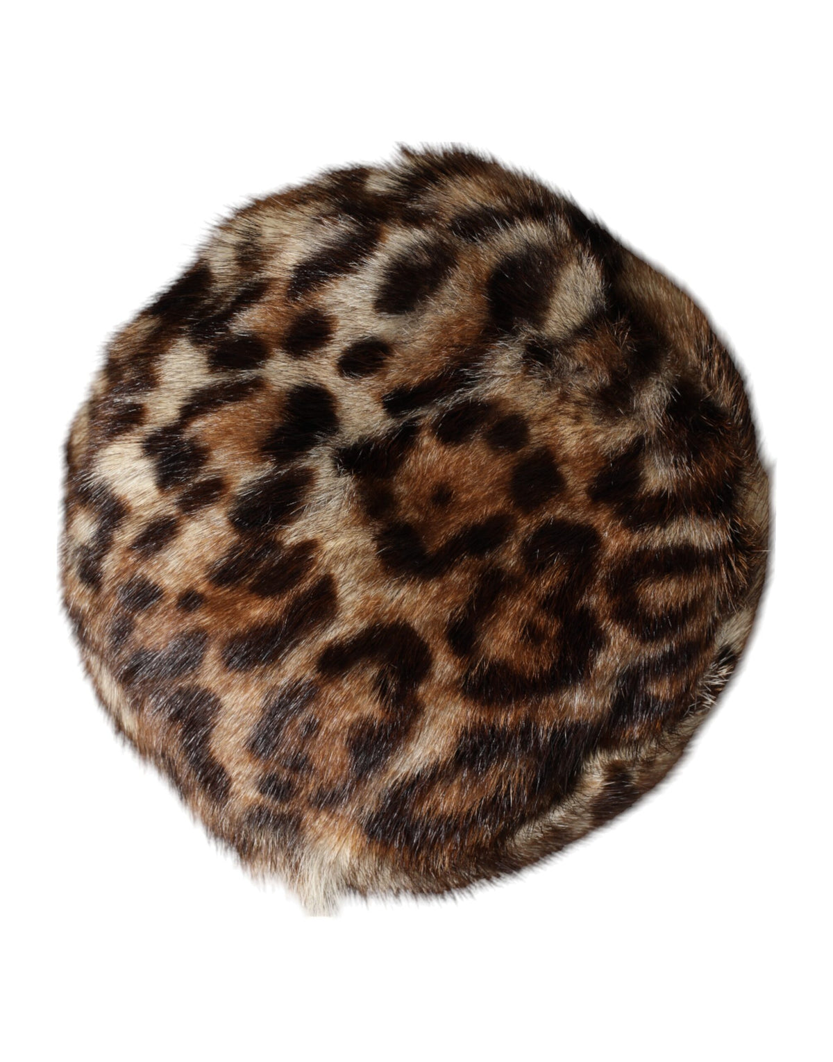 Dolce & Gabbana Brown Leopard Faux Fur Bucket Hat