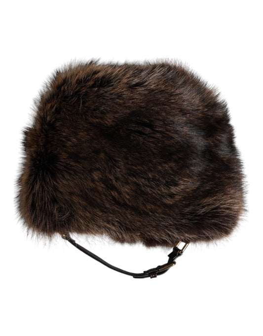 Dolce & Gabbana Bruine Bont Dames Bucket Hat