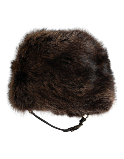 Bob en fourrure marron Dolce & Gabbana pour femme