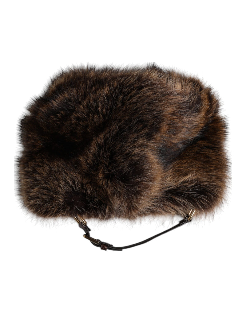 Dolce & Gabbana Brown Fur Women Bucket Hat