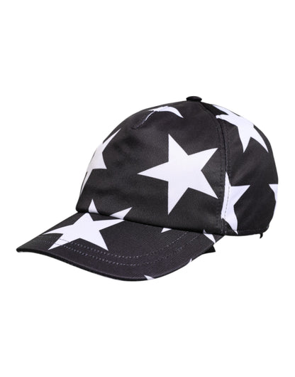 Casquette de baseball en polyester à imprimé étoiles noires Dolce & Gabbana