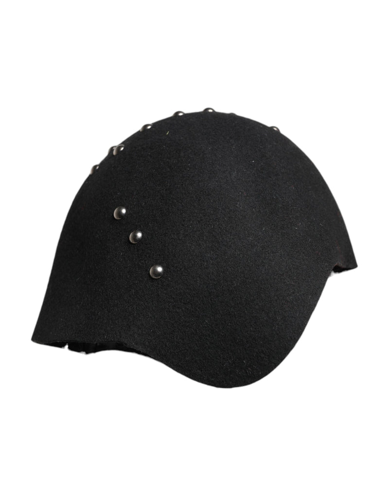 Chapeau Cloche Embelli Multicolore en Laine Noir Dolce & Gabbana