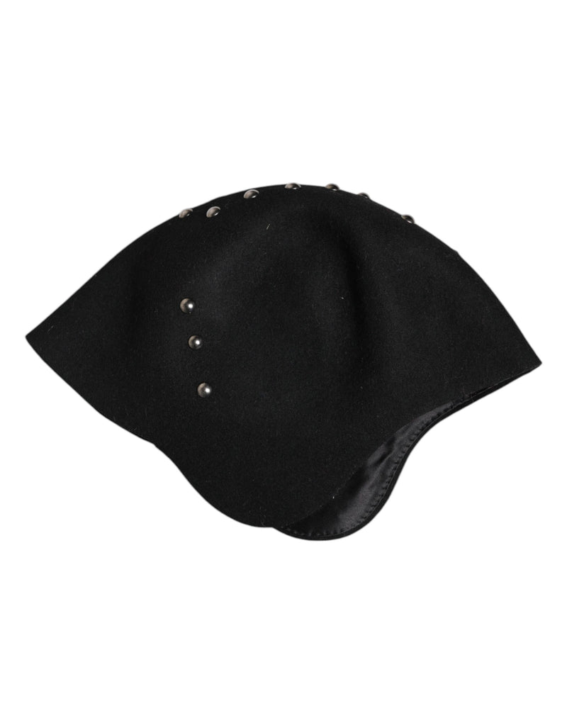 Chapeau Cloche Embelli Multicolore en Laine Noir Dolce & Gabbana