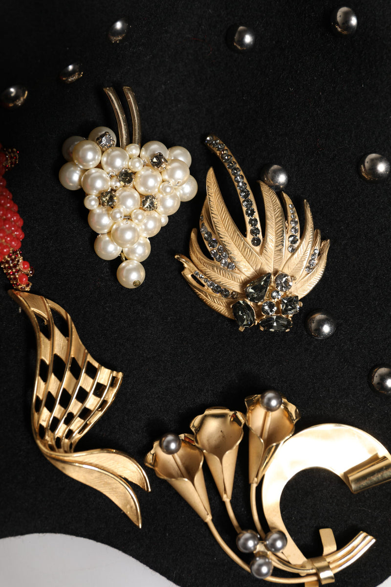 Chapeau Cloche Embelli Multicolore en Laine Noir Dolce & Gabbana