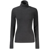 Calvin Klein Black Cotton Women Sweater - Modern Turtleneck Style