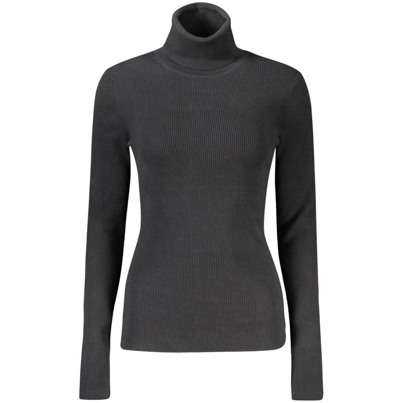 Calvin Klein Black Cotton Women Sweater - Modern Turtleneck Style