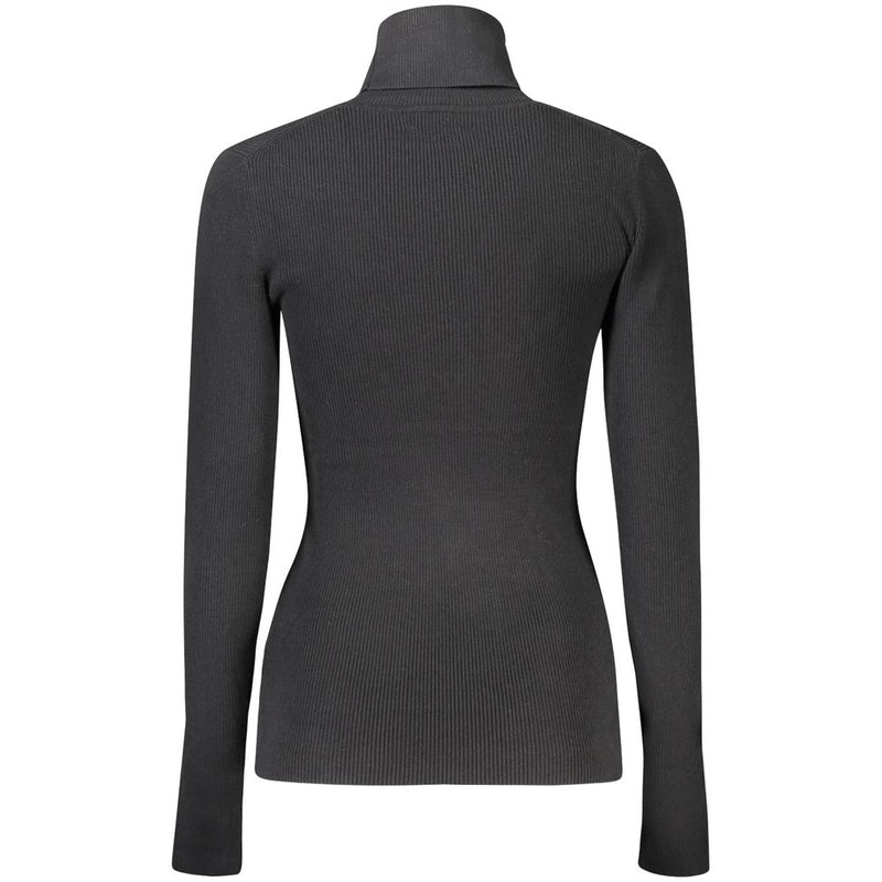 Calvin Klein Black Cotton Women Sweater - Modern Turtleneck Style