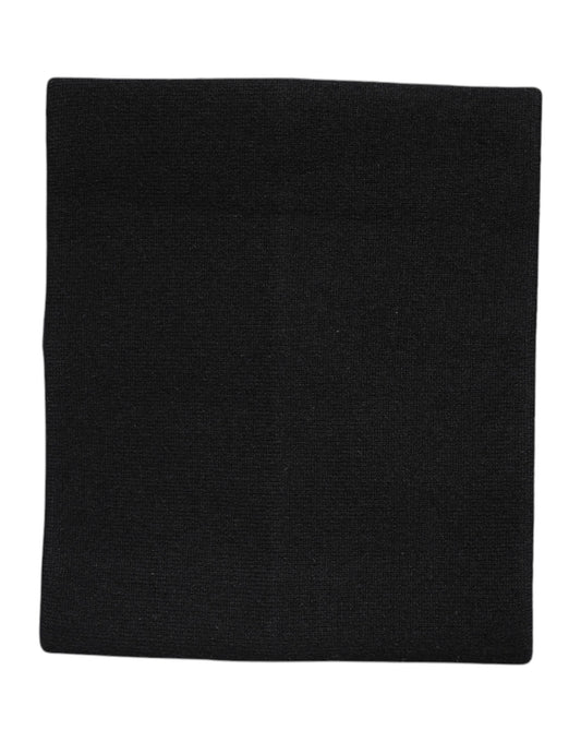 Dolce & Gabbana Zwarte Kasjmier Gebreide Nekwarmer Foulard Sjaal