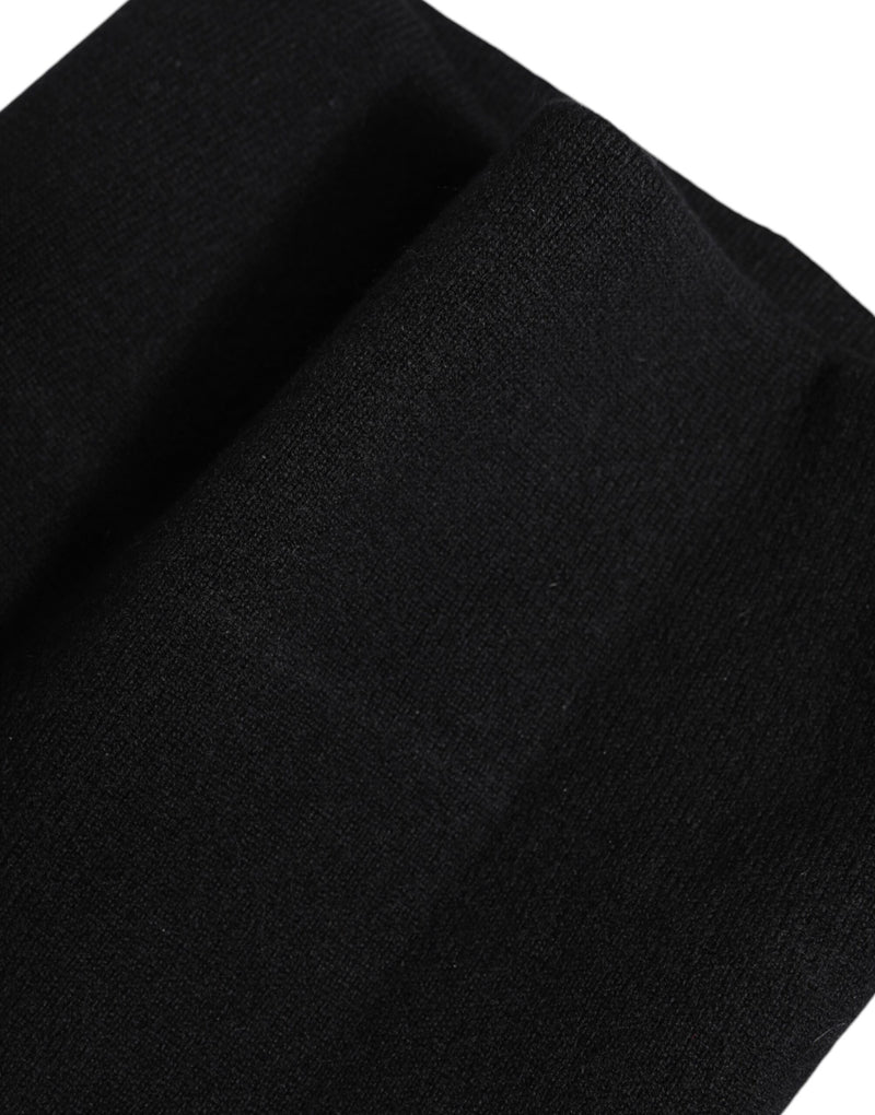 Dolce & Gabbana Black Cashmere Knitted Neck Warmer Scarf