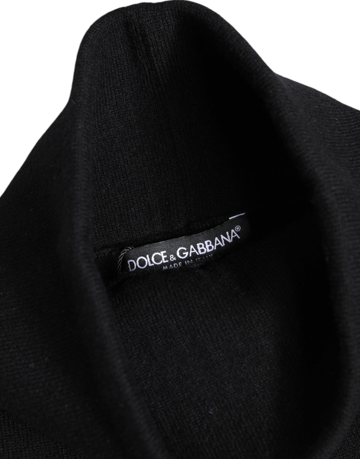 Dolce & Gabbana Black Cashmere Knitted Neck Warmer Scarf