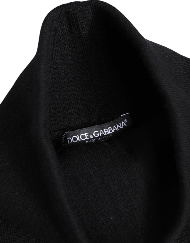 Dolce & Gabbana Black Cashmere Knitted Neck Warmer Scarf