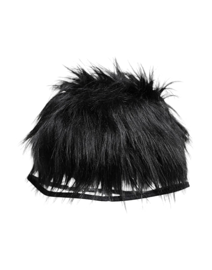 Bob en fausse fourrure noire Dolce & Gabbana