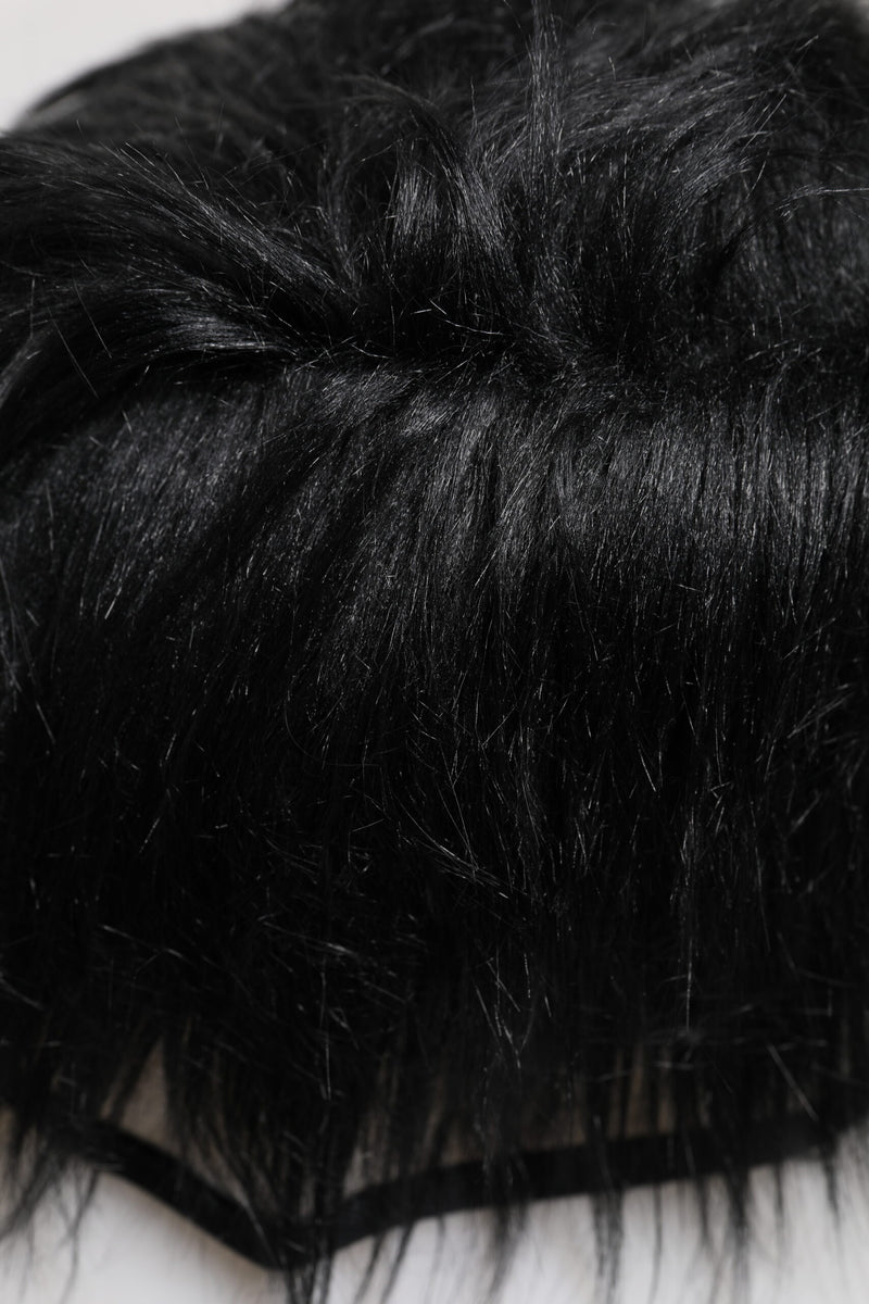 Dolce & Gabbana Black Faux Fur Bucket Hat
