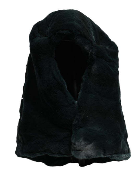 Dolce & Gabbana Black Weasel Fur Women's Beanie Hat