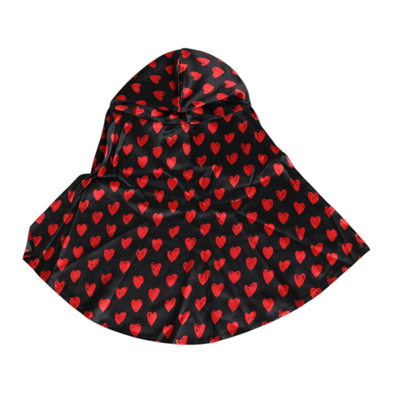 Dolce & Gabbana Black Red Hearts Polyester Sun Hat