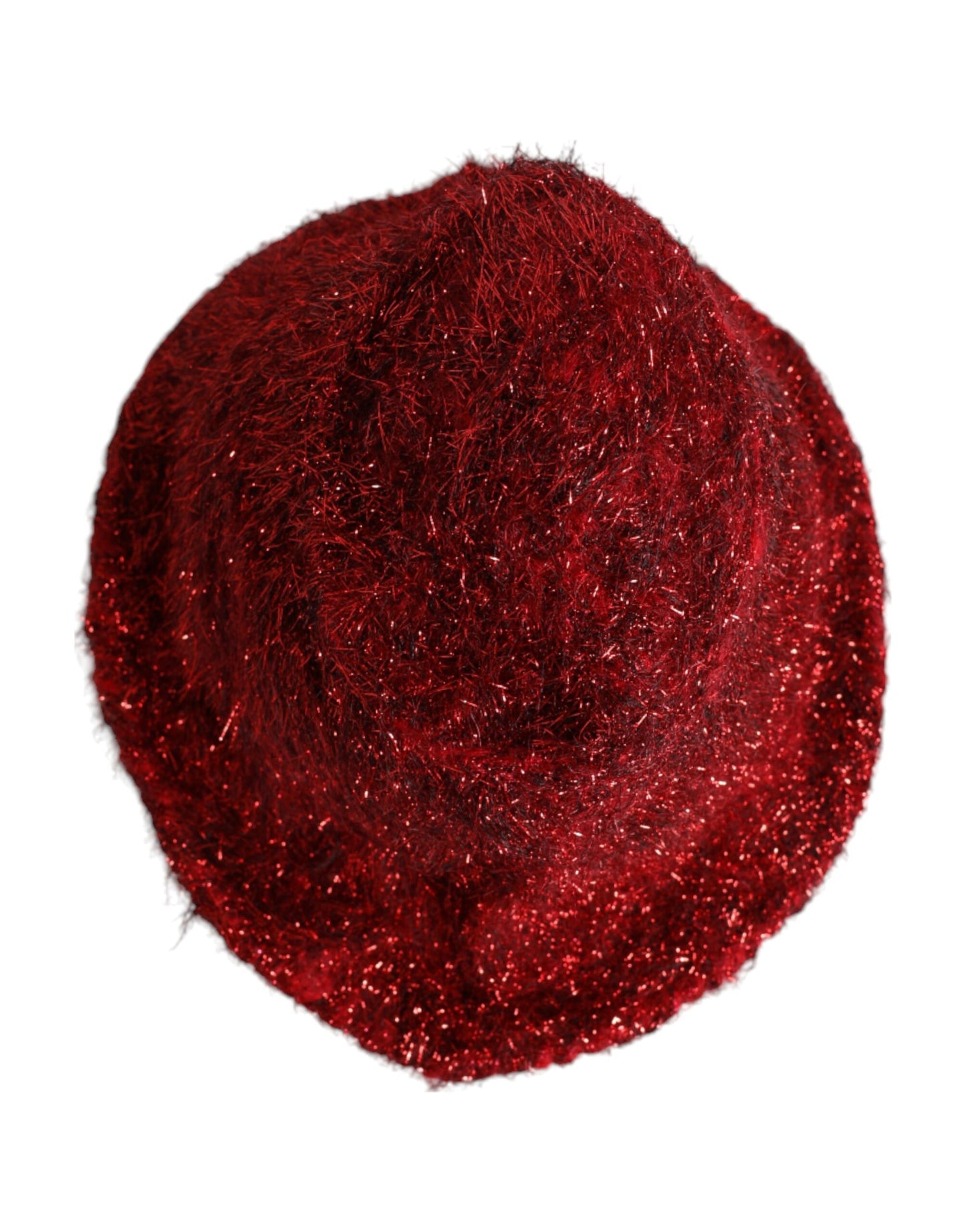 Dolce & Gabbana Rode Viscose Tinsel Brede Rand Bucket Hat