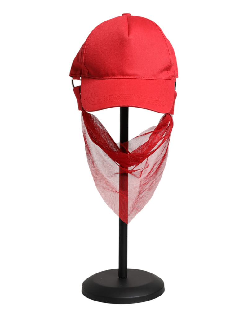 Dolce & Gabbana Casquette Rouge en Coton 6 Pans pour Femme