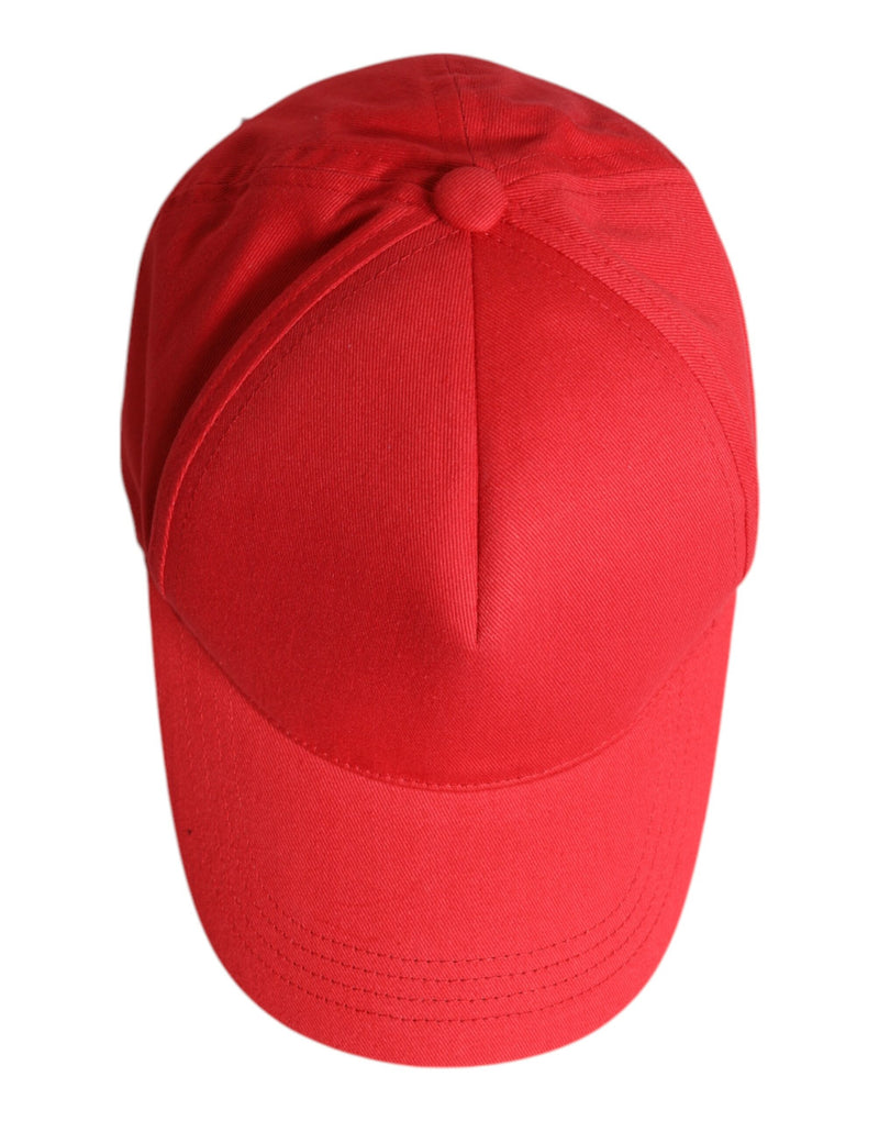 Dolce & Gabbana Casquette Rouge en Coton 6 Pans pour Femme