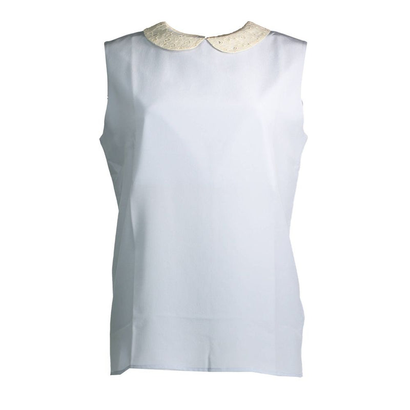 Gant Blue Silk Women Top - Wide Shoulder Tank