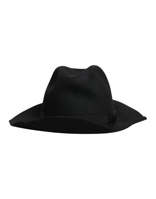 Dolce & Gabbana zwarte trilby fedora hoed met brede rand