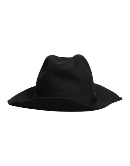 Dolce & Gabbana zwarte trilby fedora hoed met brede rand