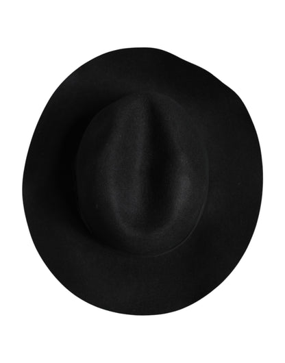 Dolce & Gabbana zwarte trilby fedora hoed met brede rand