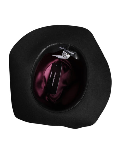 Dolce & Gabbana zwarte trilby fedora hoed met brede rand